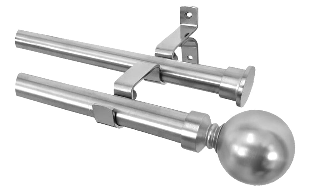 Double 25mm Curtain Rods Stainless Curtain Hardware & Blinds Co.
