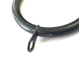 Metal Curtain Rings for 32mm Curtain Rod, Black, ID 44mm, Pack x 10