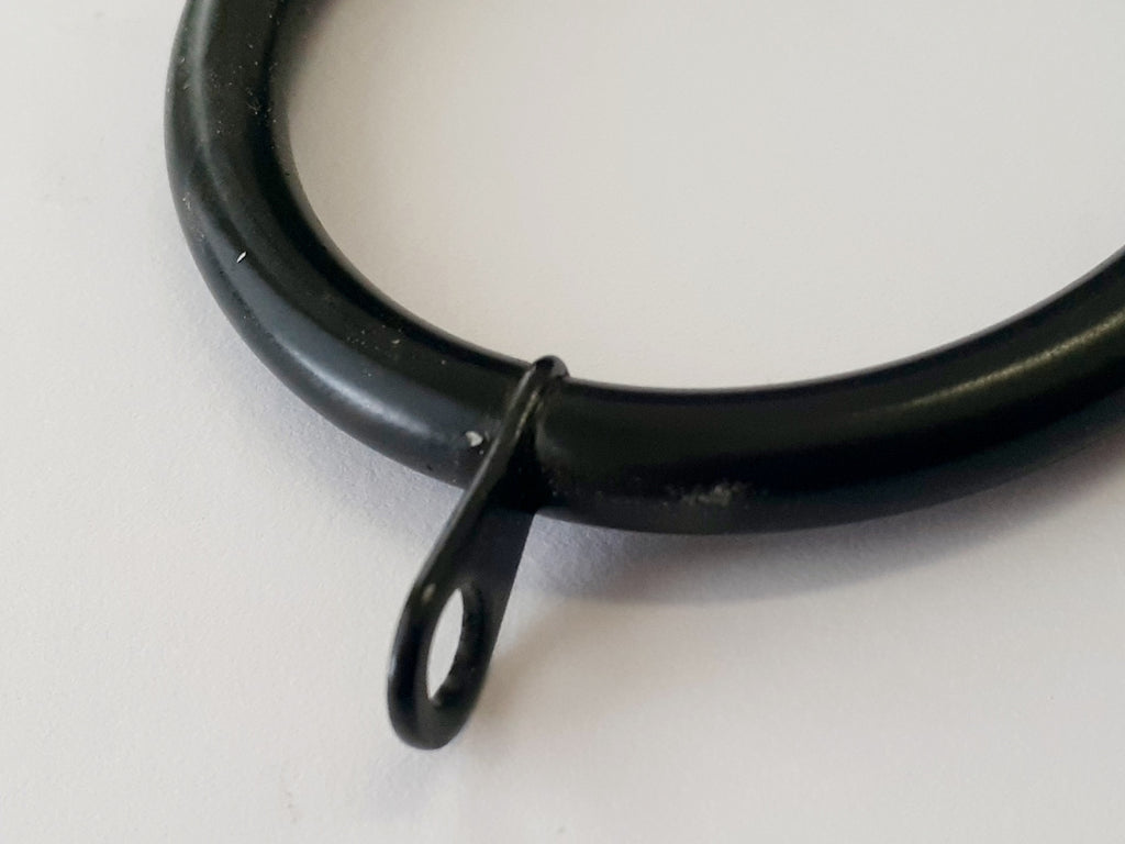 Metal Curtain Rings for 25mm Black Curtain Rod, ID 44mm, Pack x 10