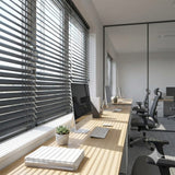 Dark Grey Aluminium Blinds in Study 