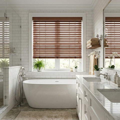 Cut-to-Size 50mm PVC Faux Wood Venetian Blind