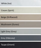 Color swatches labeled with names and shades