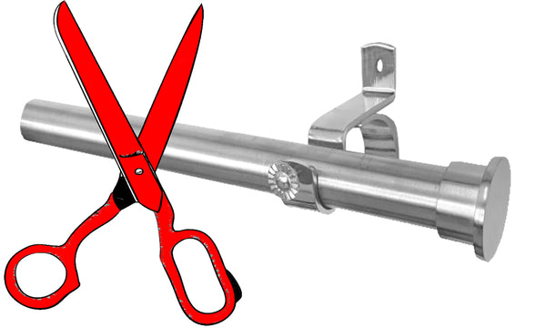 Cut-to-Size Single Curtain Rod, 25mm Stainless 1.0m-6.0m