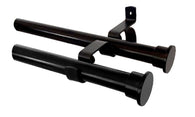 On a Budget Double 25mm Black Curtain Rods