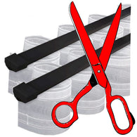 Double Wave Curtain Rails, Cut-to-Size Black