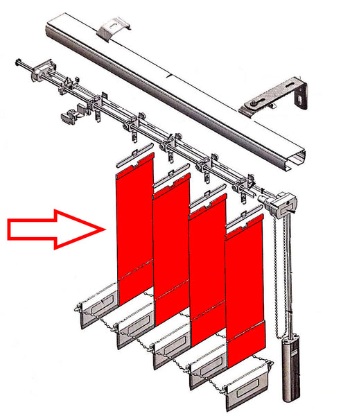 Vertical Blind Fabric Slats Only, 127mm Semi Blockout, each