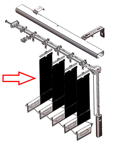 Vertical Blind Fabric Slats Only, 127mm Blockout, each