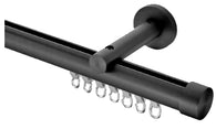 Channel Rod 28mm Black, for Free Flow Curtains