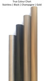 Single 25mm Curtain Rod, Black 1.0m-6.0m Lengths