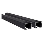 Black double curtain rails with metal brackets and wheel runners factory direct Curtain Hardware and Blinds Company