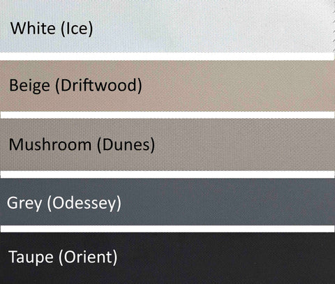 Blockout Colour Chart for Roller Blinds