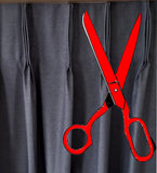 Manufactured self lined block out pinch pleat curtain, custom cut-to-size factory direct Curtain Hardware and Blinds Company