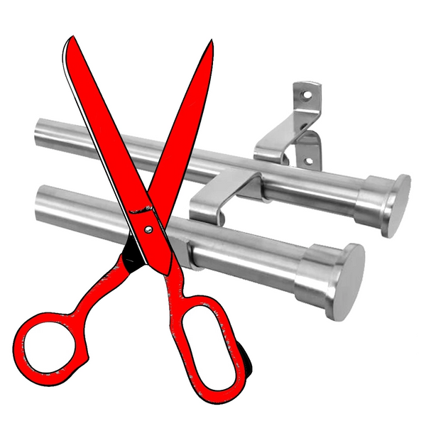 Cut-to-Size 25mm Stainless Double Curtain Rods factory direct curtain hardware and blinds company