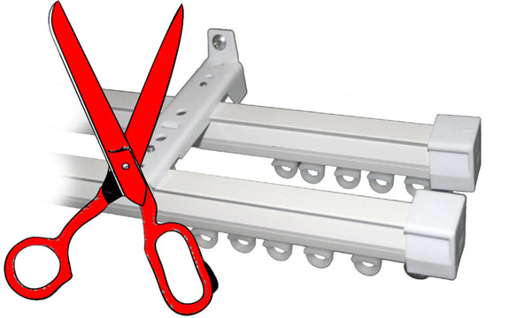 Custom cut to size Double Curtain Track manufactured by Curzon Curtain Hardware and Blinds Company