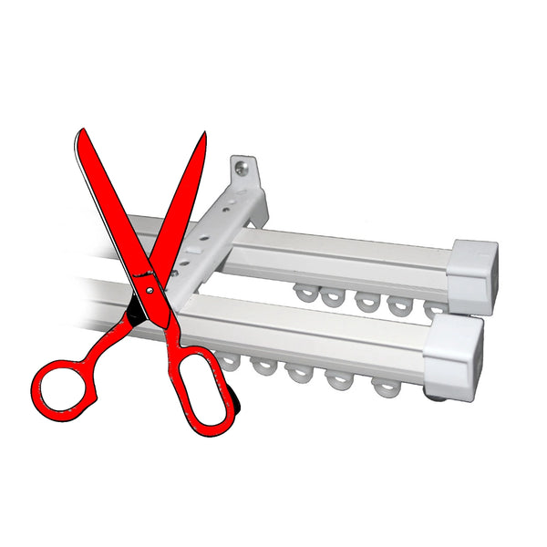 Custom cut to size Double Curtain Track manufactured by Curtain Hardware and Blinds Company