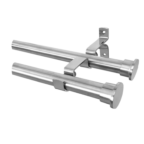 Double 25mm Stainless Curtain Rods manufactured by Curtain Hardware and Blinds Company