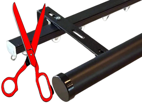 Custom cut-to-size double combo channel curtain rod factory direct curtain hardware and blinds company