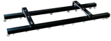A black double wave curtain rail with brackets, end caps, and a 6cm string runner factory direct Curtain Hardware and Blinds Company