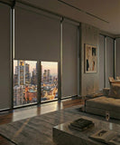 Grey blockout roller blinds custom cut-to-size for penthouse