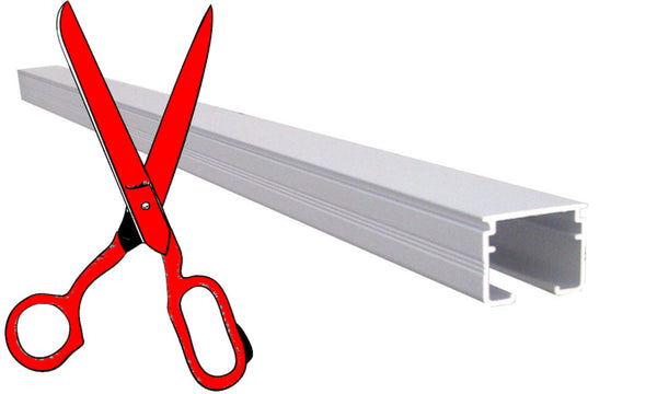 Single heavy duty rail cut-to-size and manufactured by Curzon Curtain Hardware company
