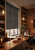 Blockout pepper roller blind cut-to-size for local wine bar
