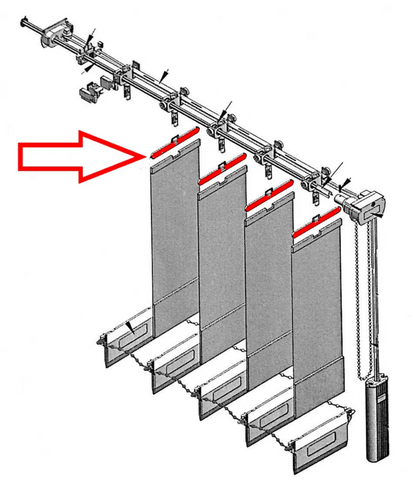 Slatholder for 127mm Vertical Blind  factory direct Curtain Hardware and Blinds Company