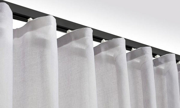 Manufactured single wave curtain track assembled in black