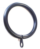 Metal Curtain Rings for 32mm Curtain Rod, Black, ID 44mm, Pack x 10