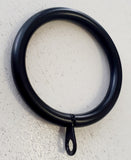 Metal Curtain Rings for 25mm Black Curtain Rod, ID 44mm, Pack x 10