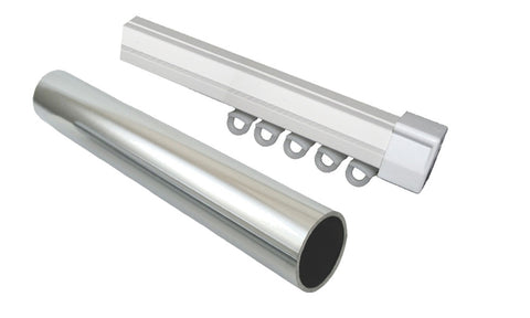 Double 32mm Stainless Steel Curtain Rod & Curtain Rail – Curtain ...