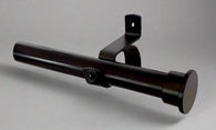 Single 25mm Black Curtain Rod Set, 1.0m-6.0m Lengths