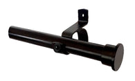 Single 25mm Black Curtain Rod Set, 1.0m-6.0m Lengths