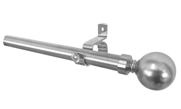 Single Set 25mm Stainless Curtain Rod, 1.0m-6.0m Lengths