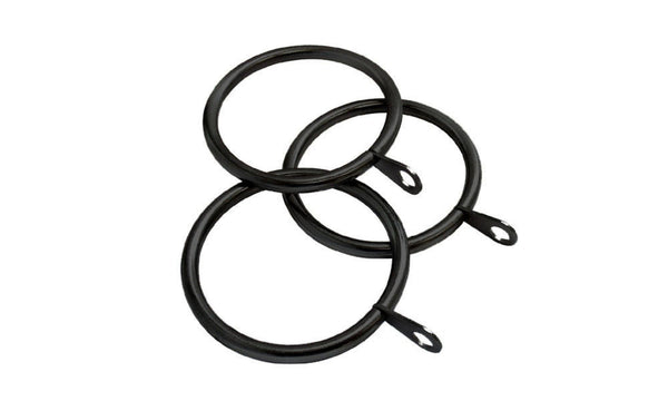 Black Metal Curtain Rings manufactured by Curzon Curtain Hardware and Blinds Company