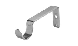 A stainless steel 25mm extension bracket for curtain rods with a nickel finish.
